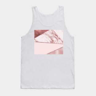 Spliced mixed pinks rose gold marble Tank Top